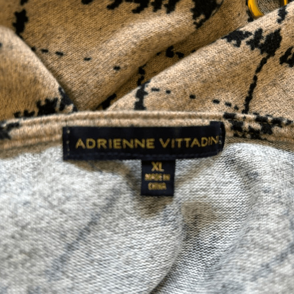 Adrienne Vittadini Women's Brown Diamond Pattern Top Size XL (1X) Flowy Boho - Picture 8 of 12